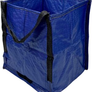 Heavy Duty Storage Tote Bag 22-Gallon Rugged Woven Polypropylene Moving Bag, Reusable Self-Standing Design, Holds up to 500 Pounds, Single, Blue, 16 x 16 x 19 inches